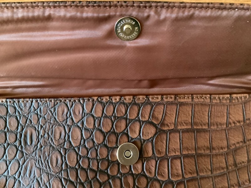 Bonita Bag Brown Faux Snakeskin Leather Shoulder Handbag Pre-Owned gallery