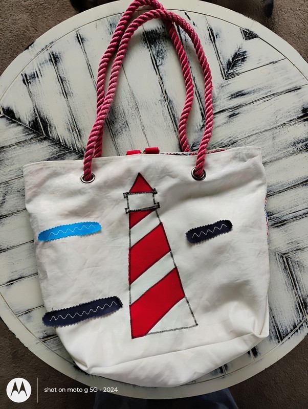 Sea Bags Shooner Sacks Sailmaker’s Large Tote Lighthouse Paisley Pockets Hemp Hd