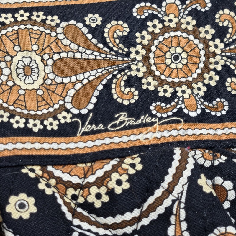 Vera Bradley Caffe Latte Black & Tan Paisley Shoulder Bag Double Handle Zip 2008 gallery