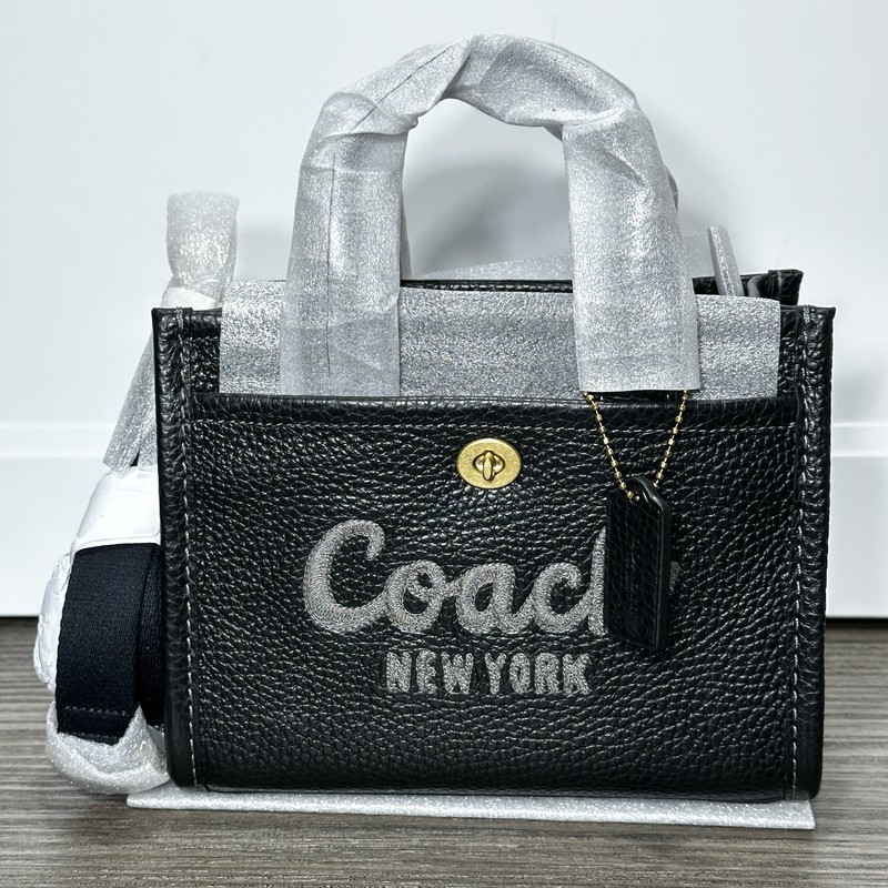 Coach Cargo Tote Bag 20 in Black Leather CAO26 NWT