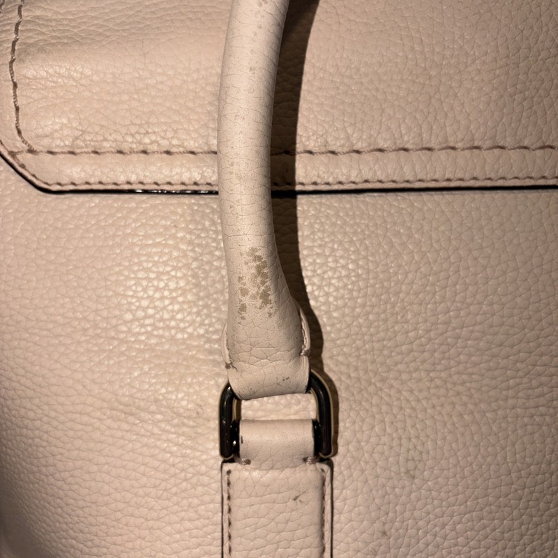 Light Pink Pebbled Leather Magnetic Flap Closure Bag Kate Spade NY Gold logo gallery