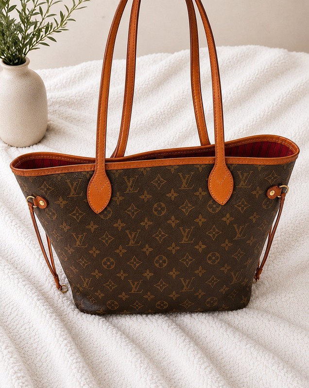 Louis Vuitton Neverfull Monogram Medium Tote Red Lining