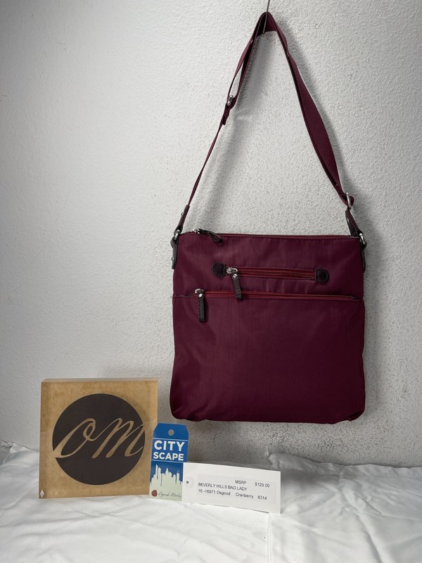 OSGOODE MARLEY #8314 CRANBERRY NYLON TRIPLE ENTRY CROSSBODY-$69.00-MSRP$90.00 gallery