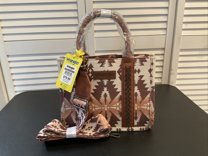 Wrangler Southwestern Aztec Print Canvas Tote/Crossbody Bag