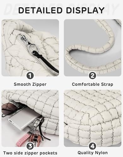 Puffer Tote Bag for Women Quilted Tote Bag Large Crossbody Bag Puffy Bag Bag gallery