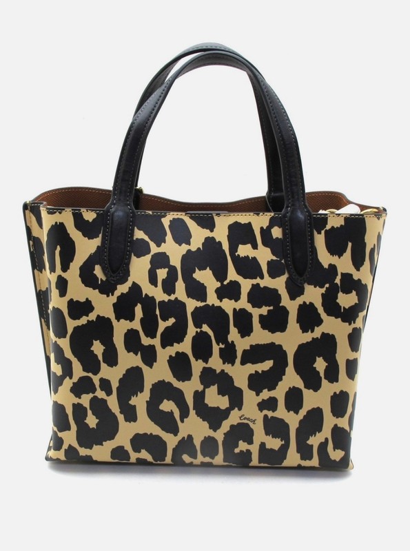 NEW Authentic COACH Leather WILLOW 24 Tote Shoulder/Crossbody Leopard/Gold CM533