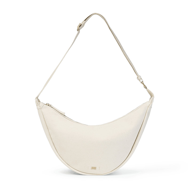 July Everyday Crescent Crossbody Bag in cream 100% Cotton Minimalist Style