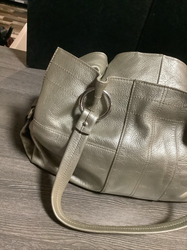 Tignanello Gold Metallic Leather Shoulder Handbag Purse 15x9 gallery