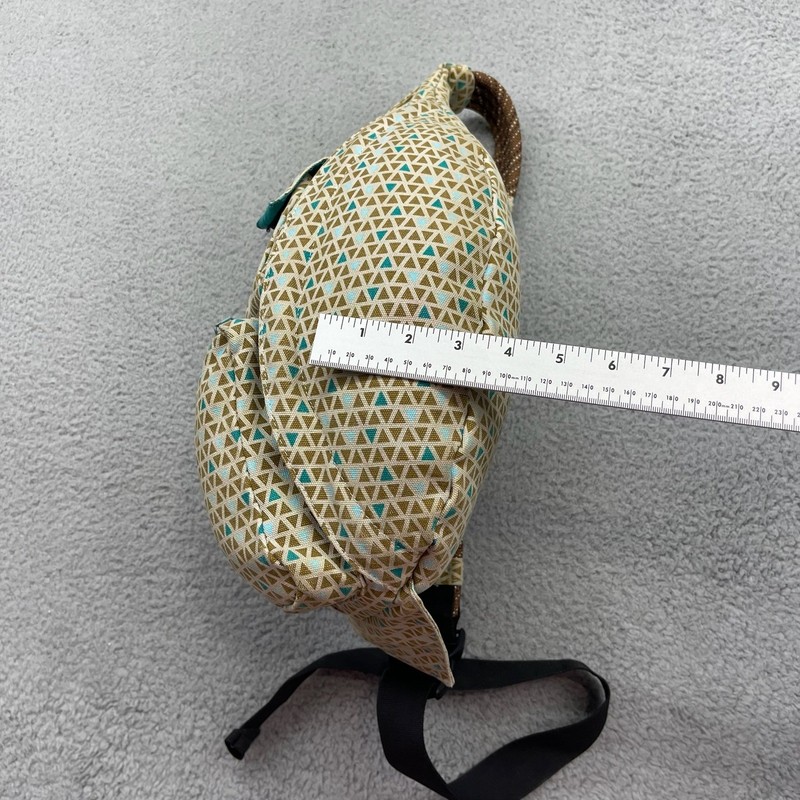 KAVU Rope Bag 6-27-56 Unisex Crossbody Tan Blue Geometric Canvas Sling Backpack gallery