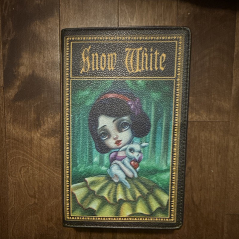 Sleepyville Critters Black Crossbody Bag with Snow White Print Detachable Strap