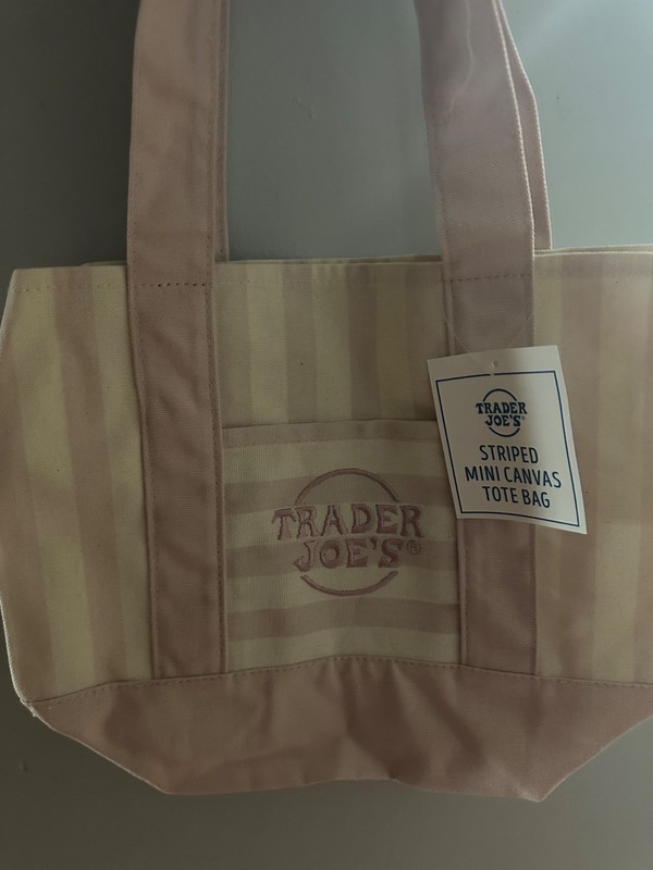 Trader Joe’s Mini Canvas Tote Bag Set of 4 Pastel Colors Original Rare Sold Out gallery
