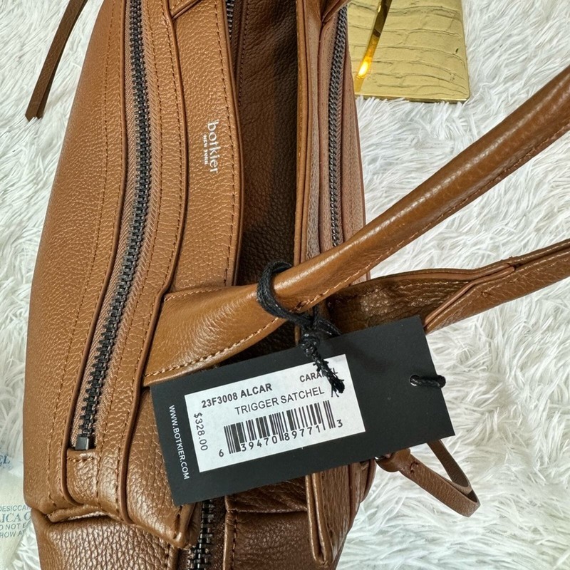 BOTKIER Trigger Leather Satchel Brown NWT gallery