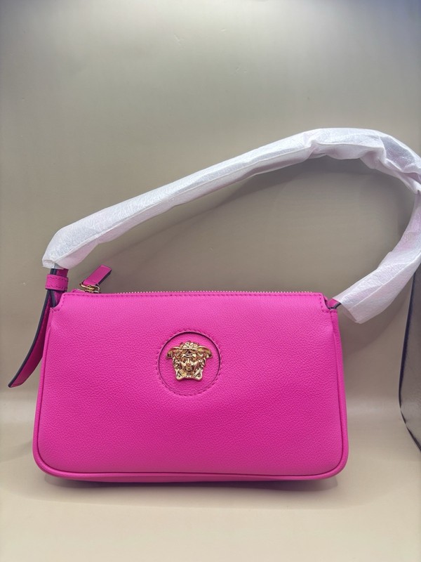 Versace La Medusa Shoulder Bag Calf Leather Purse Pink Authentic $925 HOT DEAL