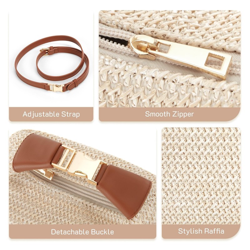 Missnine Small Straw Purse for Women Summer Woven Purses Raffia Vacation Top gallery