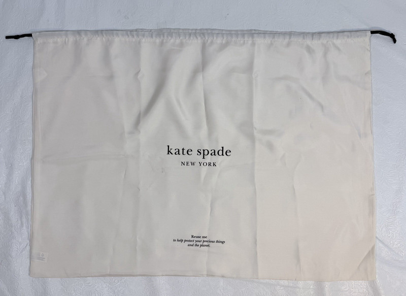 Kate Spade Satin Off White Drawstring Dust Bag 27×19 Oversized X-Large Storage
