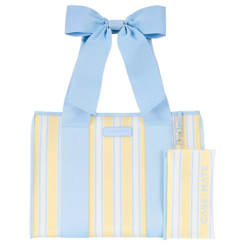 Case-Mate Cabana Stripe Bow Jelly Tote Waterproof Beach Bag Gym Cell Phone Pouch