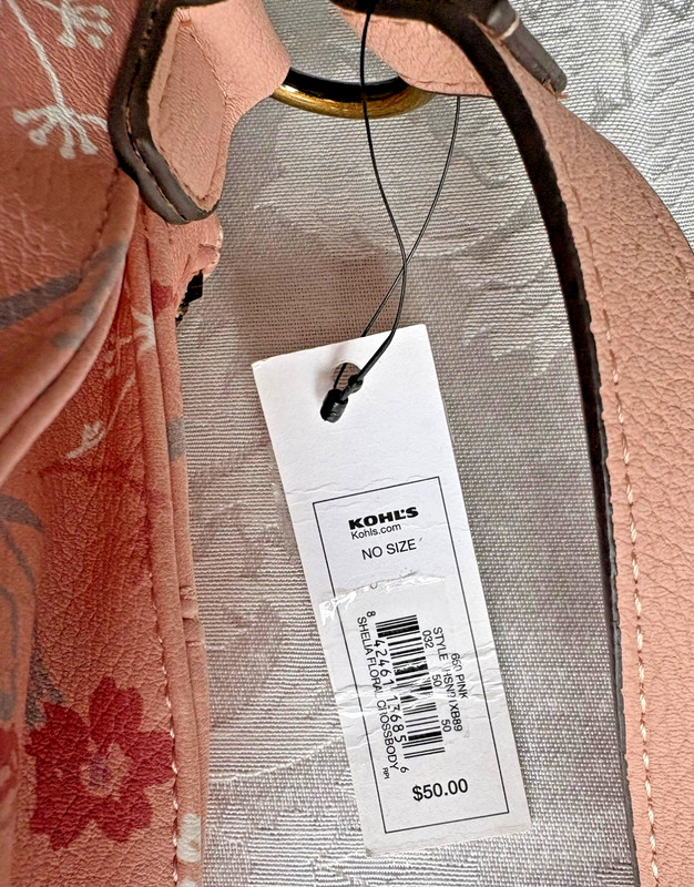 Sonoma Bag Purse Peach Floral Kohl’s Shelia Floral Crossbody Pink New w Tags NWT gallery