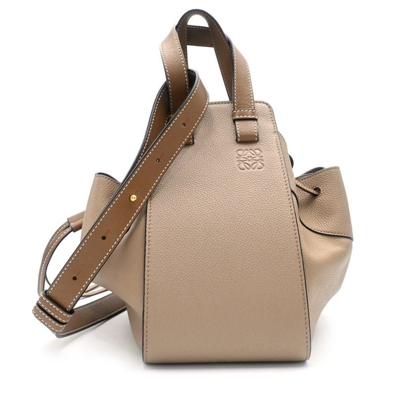 Loewe Hammock Bag Small Soft Grain Calf Sand Anagram Shoulder Bag Handbag 2WAY B