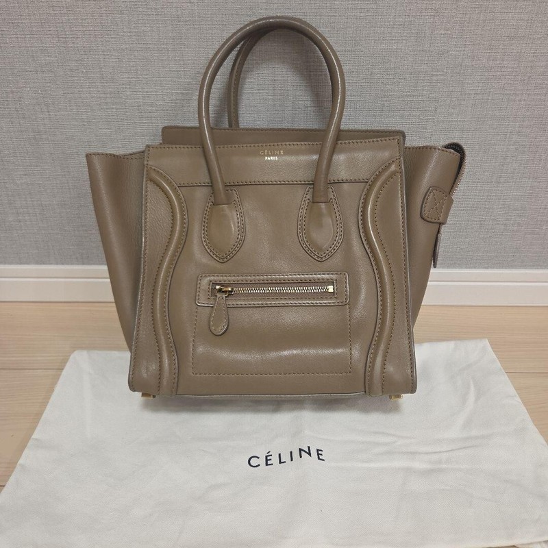 CELINE Luggage Micro Shopper Leather Authentic From Japan