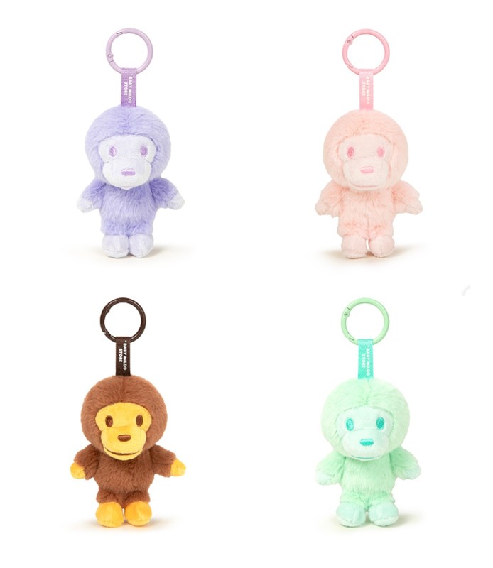A BATHING APE BABY MILO STORE BABY MILO FUR PLUSH DOLL KEYCHAIN AM20182345