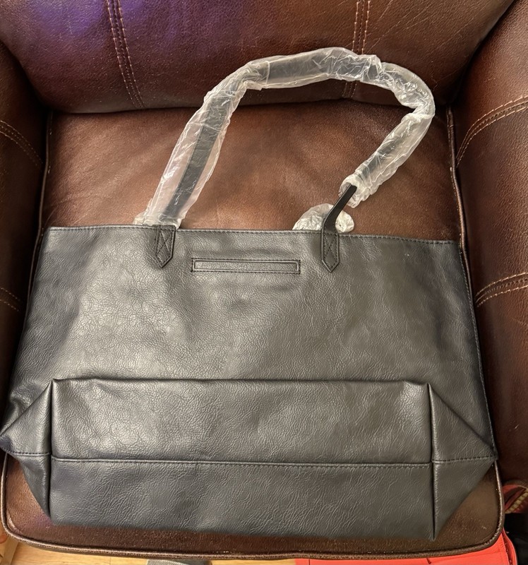 Black Tote Handbag KCE Logo Embroidered Double Handles Lined Inner Zip Pocket gallery
