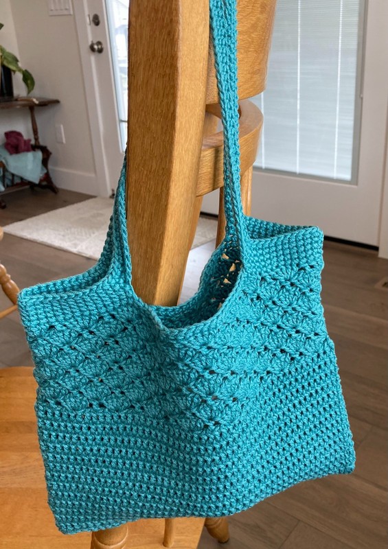 NEW! Handmade Crochet Tote – Jade – 11 in x 9 in