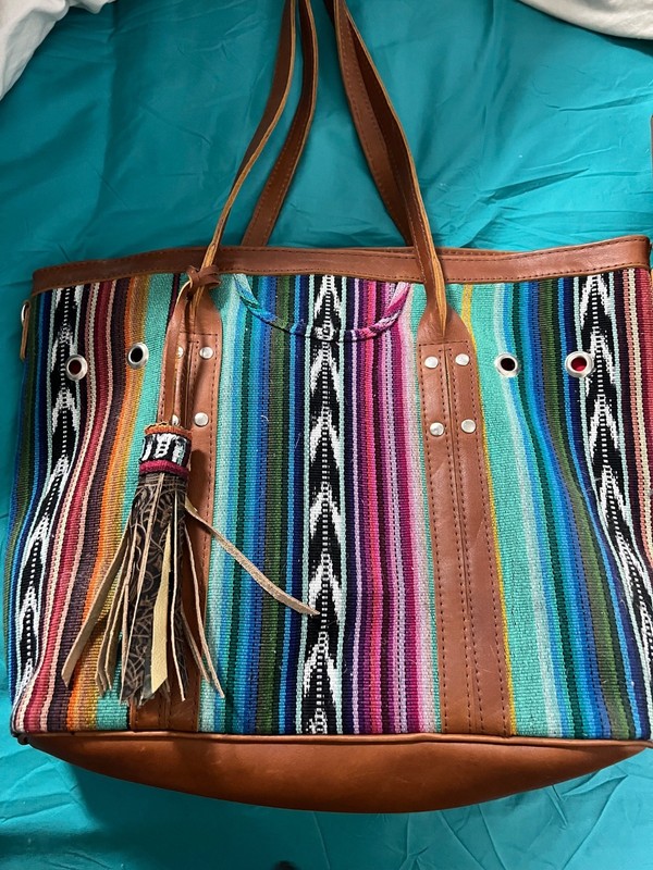 Nena and Co. Artisan Baja new tote bag and tie on NEW