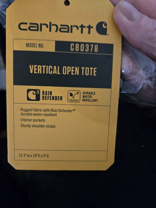 Carhartt NWT black Vertical Open Tote Bag gallery