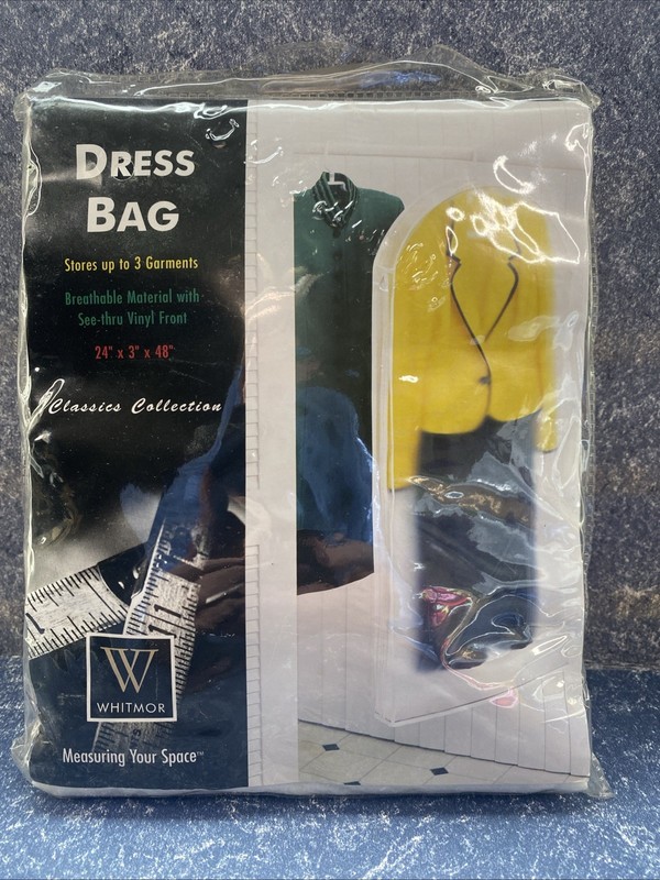 New Whitmore Ladies Dress Closet Storage Zippered Hanging Bag 24" x 48" Holds 3