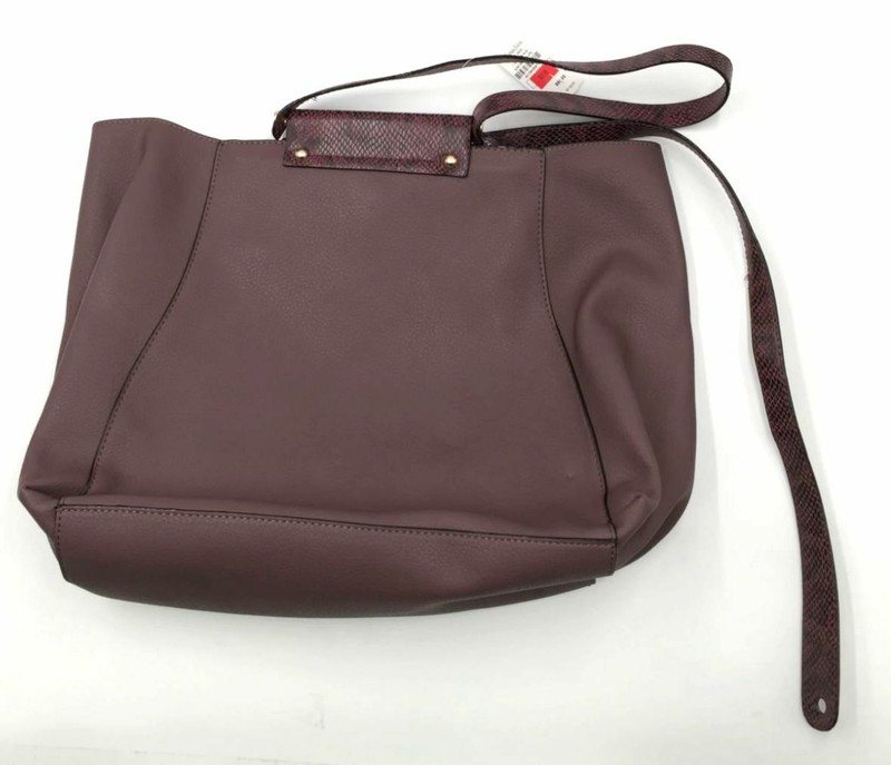 $150 Neiman Marcus Women’s Purple Faux Leather Goldtone-Hardware Clutch Bag
