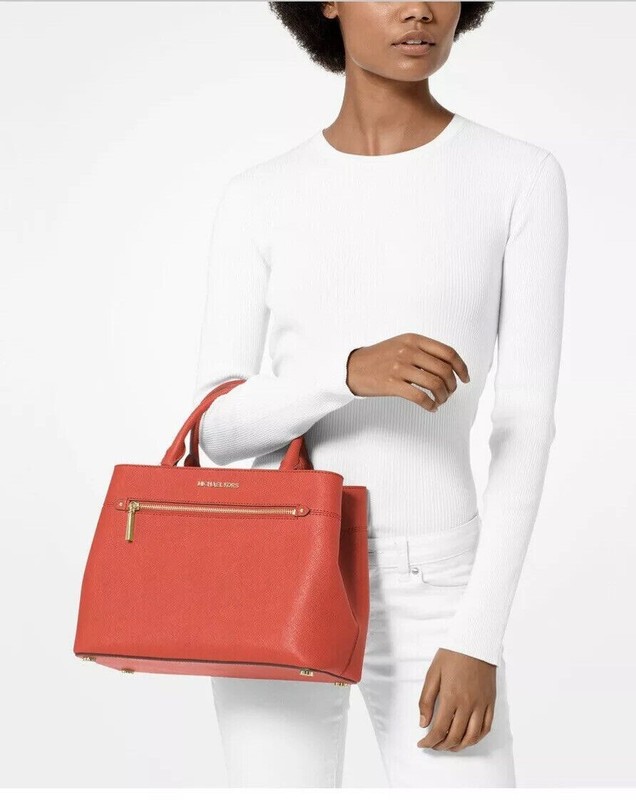 Michael Kors Hailee Medium Convertible Satchel Red (LT Terracotta) $328