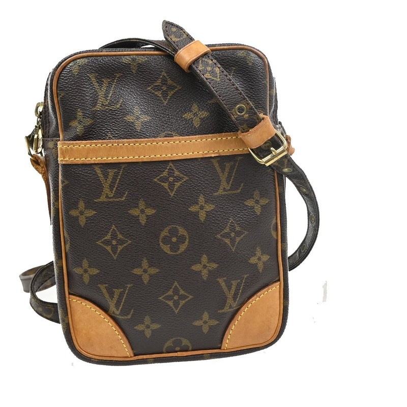 LOUIS VUITTON Danube Shoulder Bag Monogram Leather Brown France M45266 33ZA165