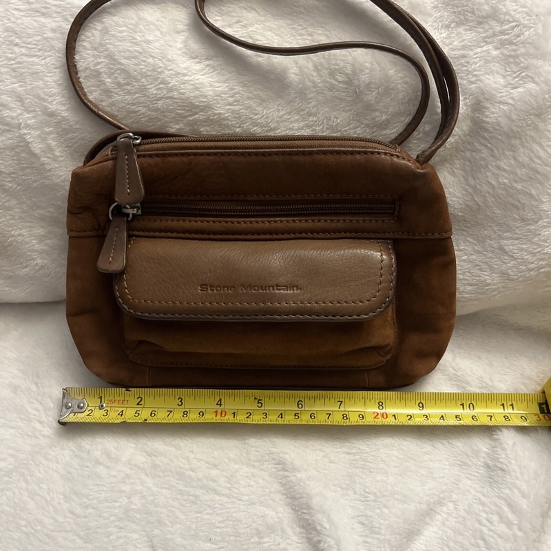 Stone Mountain Brown Bonded Leather Crossbody Purse Suede Leather Small gallery