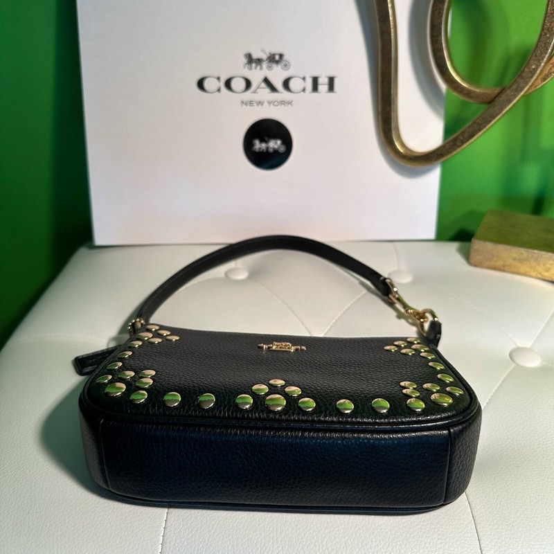 NEW + tags! COACH Women Leather Bag Shoulder Bag BLACK CAQ17 NOLITA 19 Studs gallery