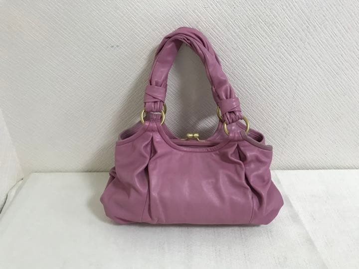 Authentic Coach Kisslock hobo L0893-13437 Pink Parker Kiss lock Hand Bag Rare
