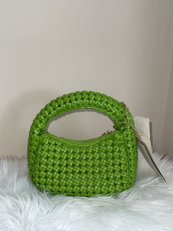ANTIK KRAFT Small Green Hand Woven Handbag/Purse gallery
