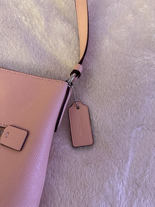 Coach Petal Pink Crossbody Purse NWOT 10-1/2” w 10” Smooth Leather gallery