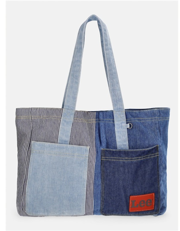Kacey Lee Denim Tote Bag, Hickory Stripe & Patchwork.Lee Jeans x Kacey Musgraves