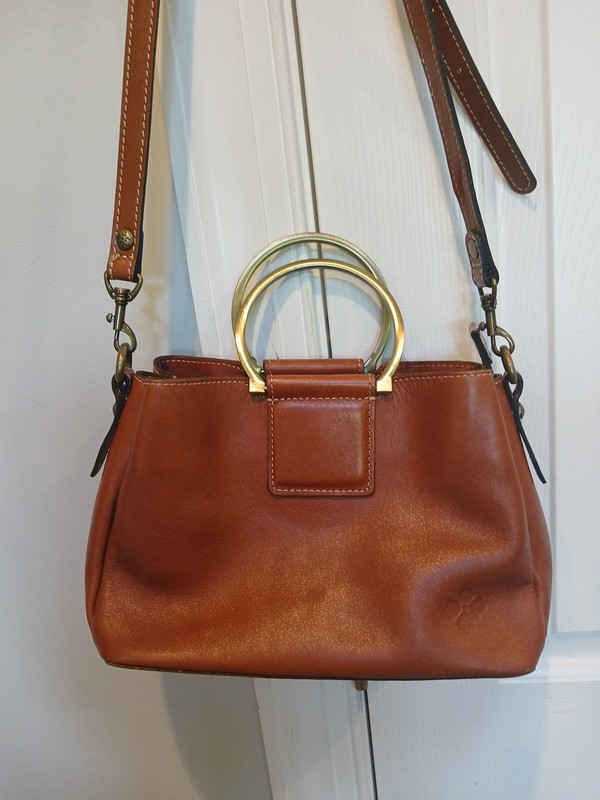 Patricia Nash Brown Empoli Leather Purse Satchel Heritage Collection EUC