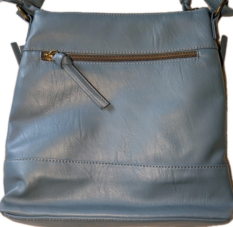 STONE MOUNTAIN Woman's Blue Genuine Leather Multi-Pocket Handbag gallery