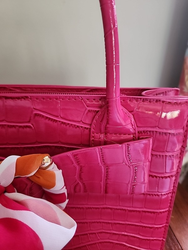 Clutch Purse Women Shoulder Handbag Hot Pink Bow Sweet Underarm Mini Bag 10x8x4" gallery
