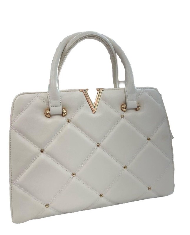 Crossi New York Purse White Studded One Side Purse Bag