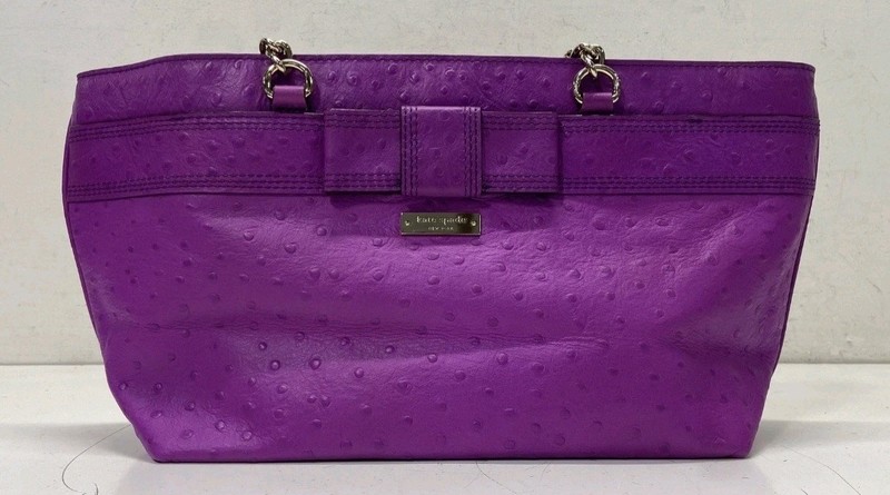 Kate Spade Rose Avenue Embossed Ostrich Leather Bow Tie Shoulder Bag