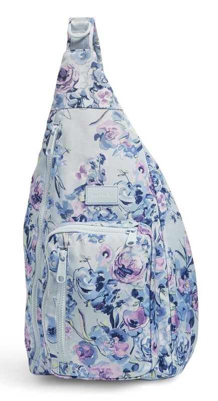 Vera Bradley Lighten Up Reactive Sling Backpack "Fresh-Cut Bouquet" Pattern EUC