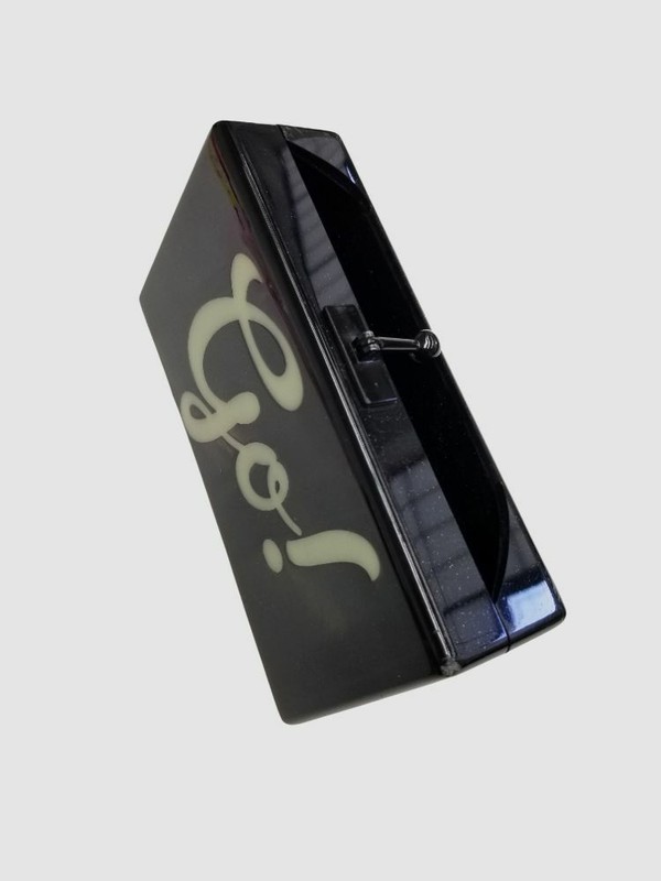$995 Edie Parker Women's Black Acrylic Vanity-Mirror Box Case Clutch Hand Bag gallery