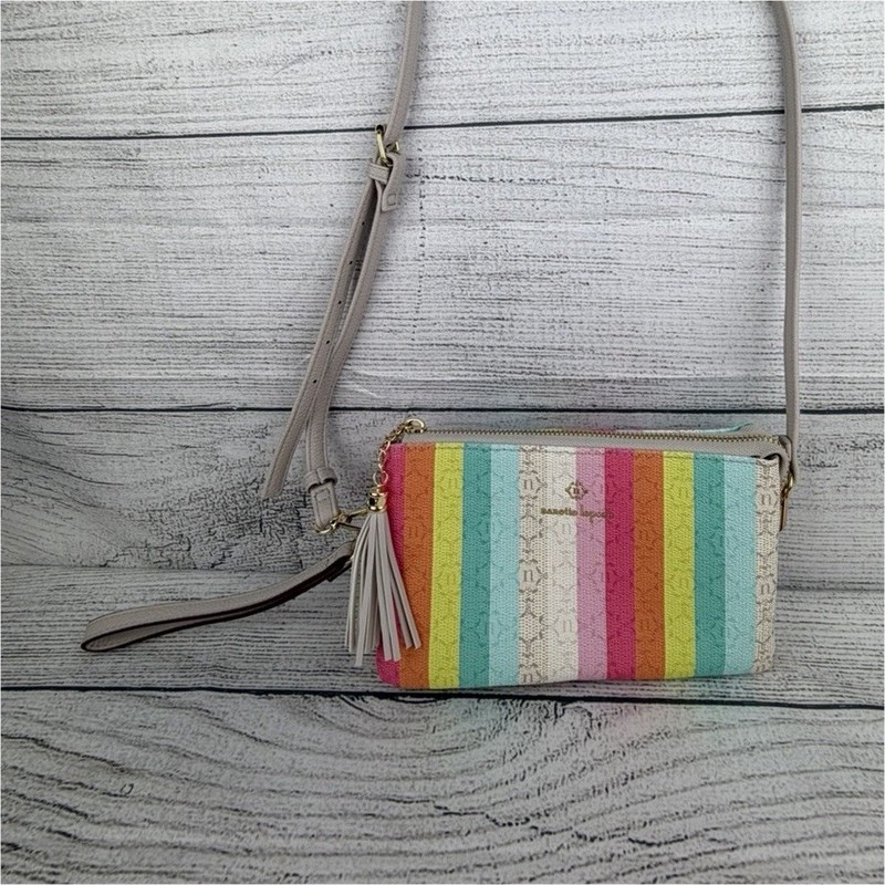 Nanette Lepore Multicolor Striped Crossbody Bag Adjustable Strap 8 in x 5 in