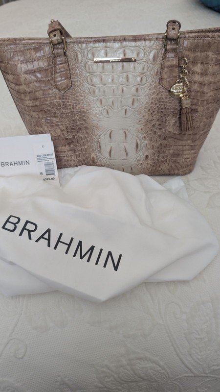Brahmin Medium Asher Leather Tote in Praline Ombre Melbourne