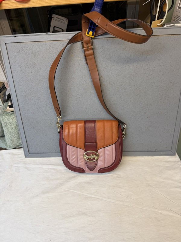 Coach Georgia Saddle Bag /Colorblock Puffy Quilting /Nap and Smooth Leather/C578