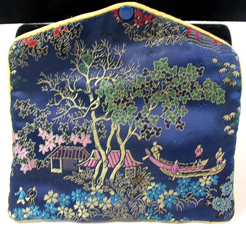 Bright Floral Embroidered Envelope JEWELRY BAG Detailed Asian Garden