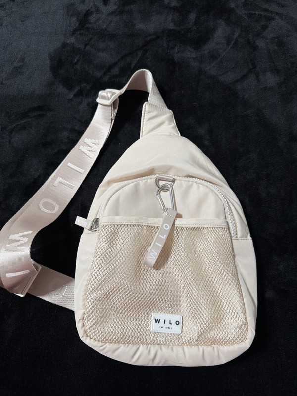 Wilo the Label Women’s Ivory Puffer Active Backpack Convertible Sling Back Bag
